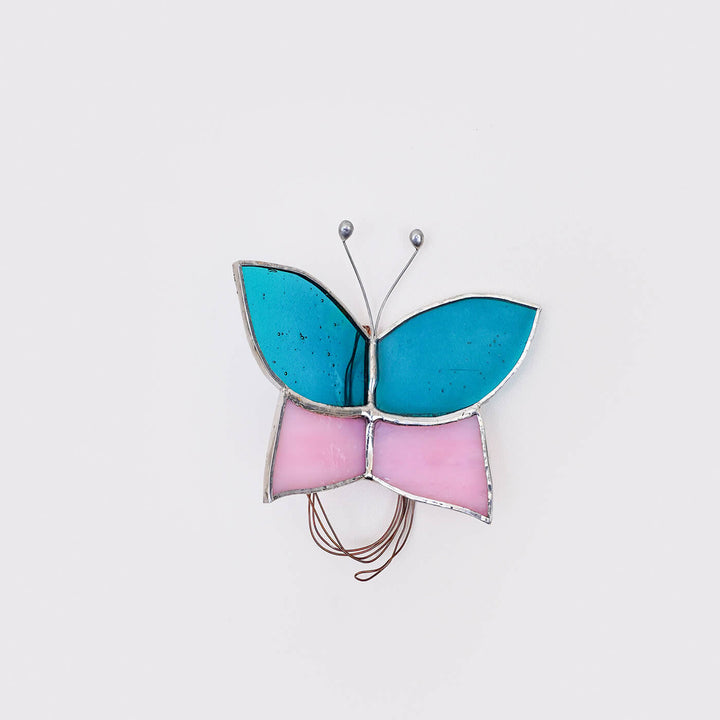 Handcrafted Stained Glass Hanging Suncatcher Butterfly - Zwende