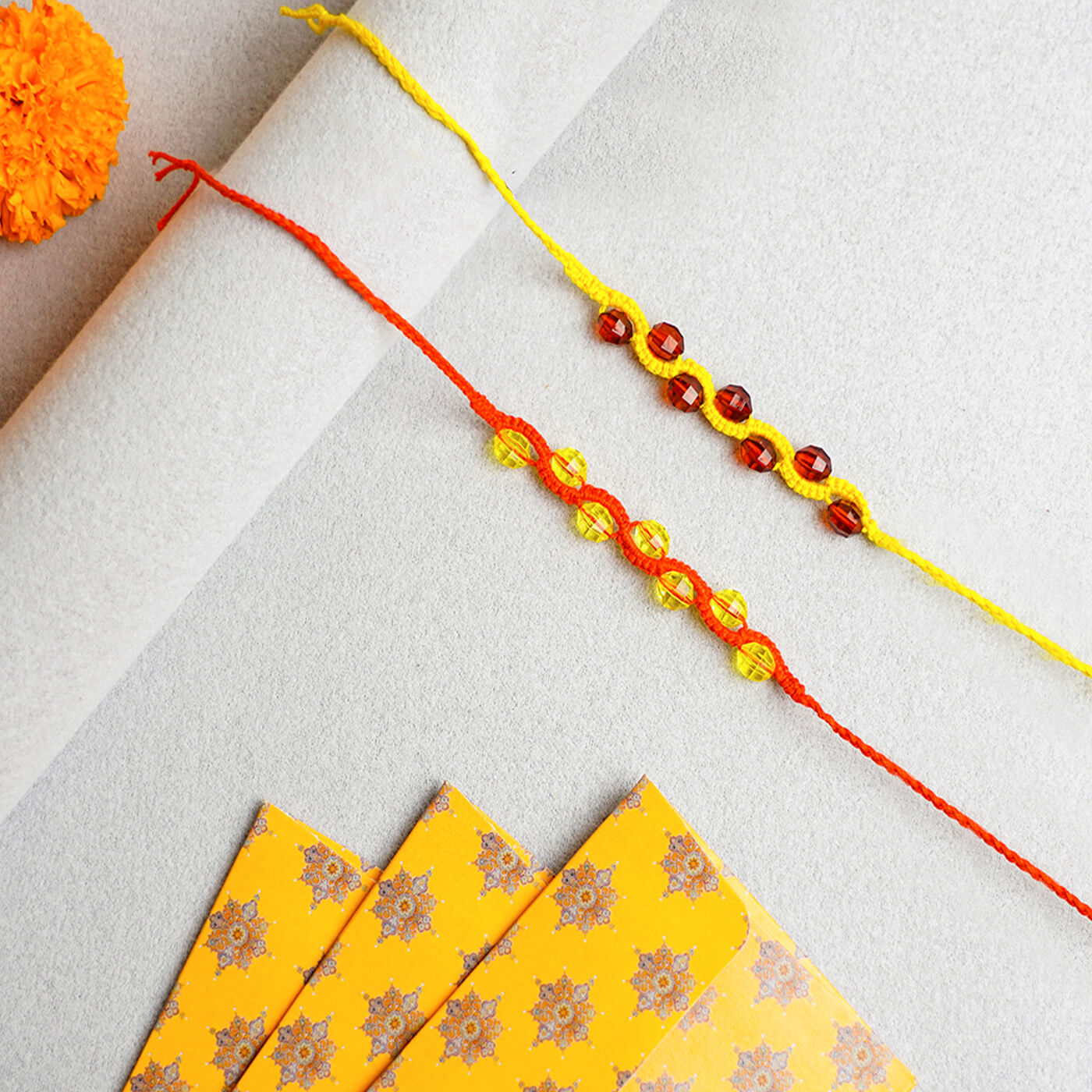 Buy Handcrafted Macrame Zig Zag Rakhi With Roli Chawal| Set of 2 Online ...
