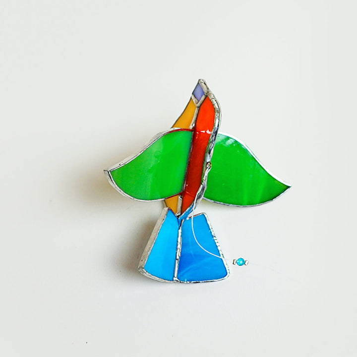 Handcrafted Stained Glass Hanging Suncatcher Small Bird