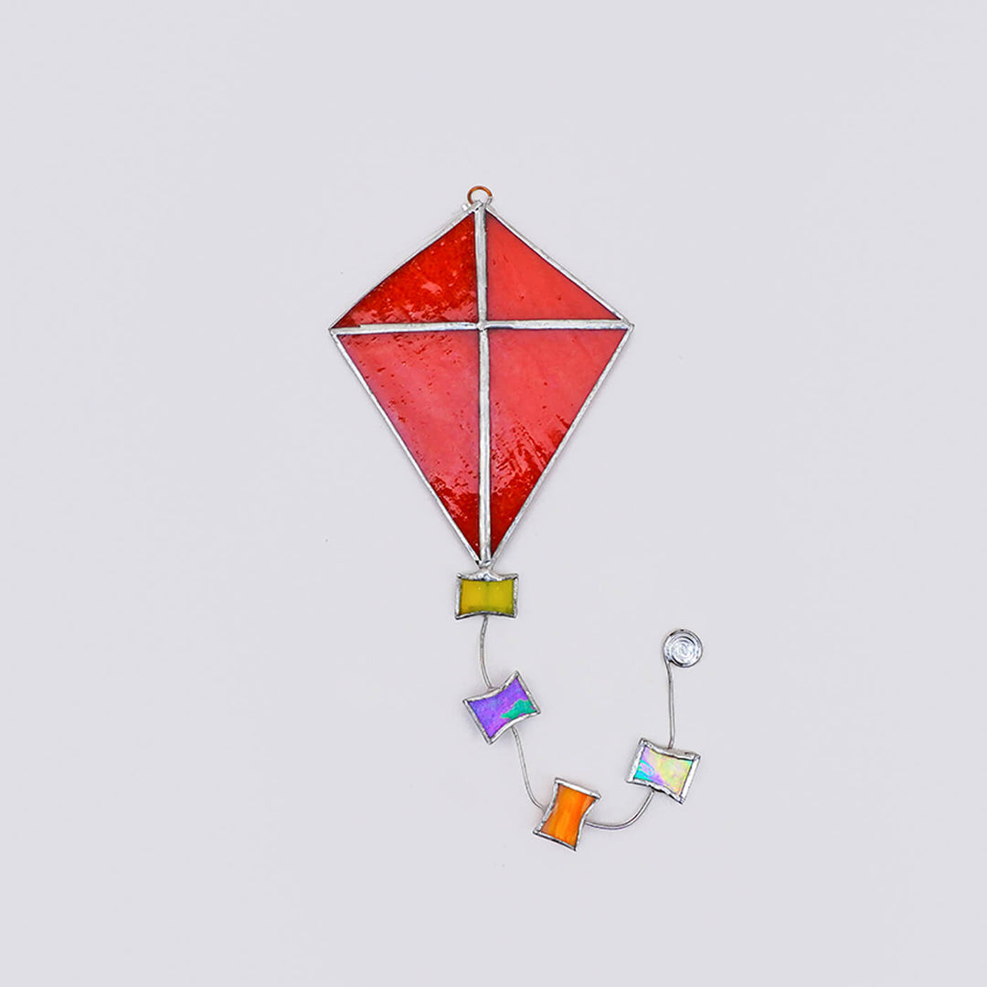 Handcrafted Stained Glass Hanging Suncatcher Kite