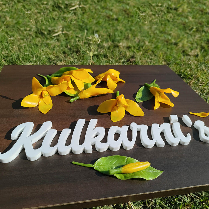 Handcrafted Personalized Sonchafa Wooden Square Nameplate - Zwende