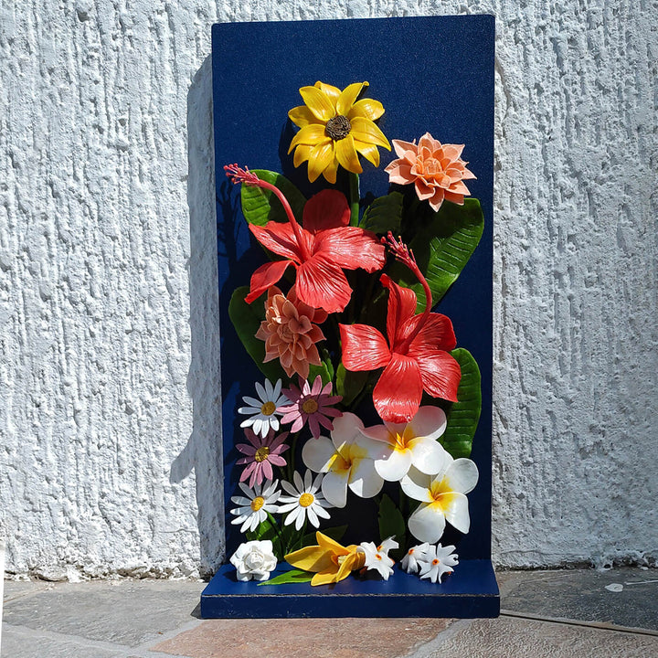 Handcrafted Personalized Floral Bouquet With Wooden Base - Zwende