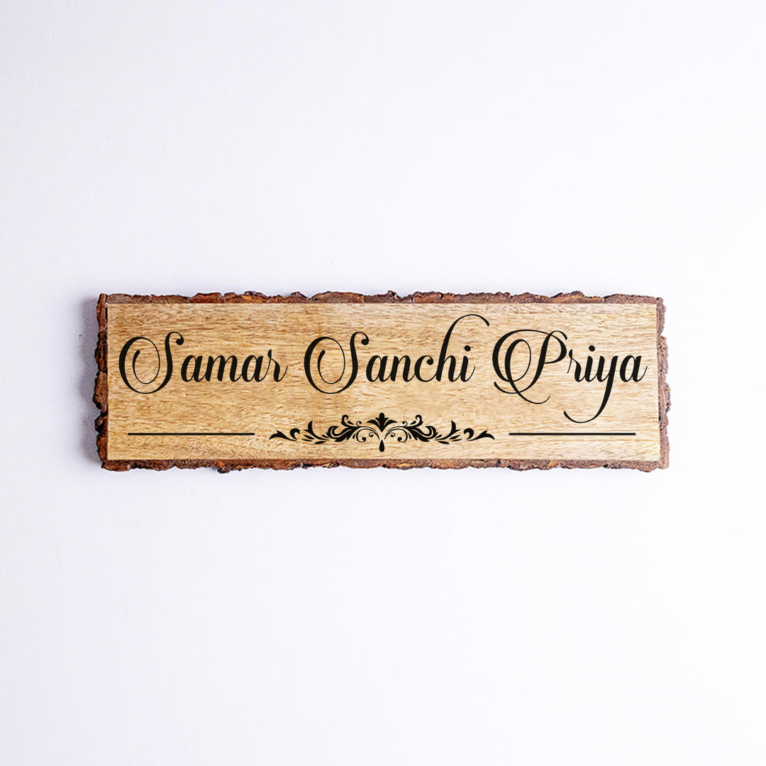 Handcrafted Mango Wood Personalized Name Plate