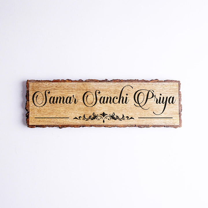 Handcrafted Mango Wood Personalized Name Plate