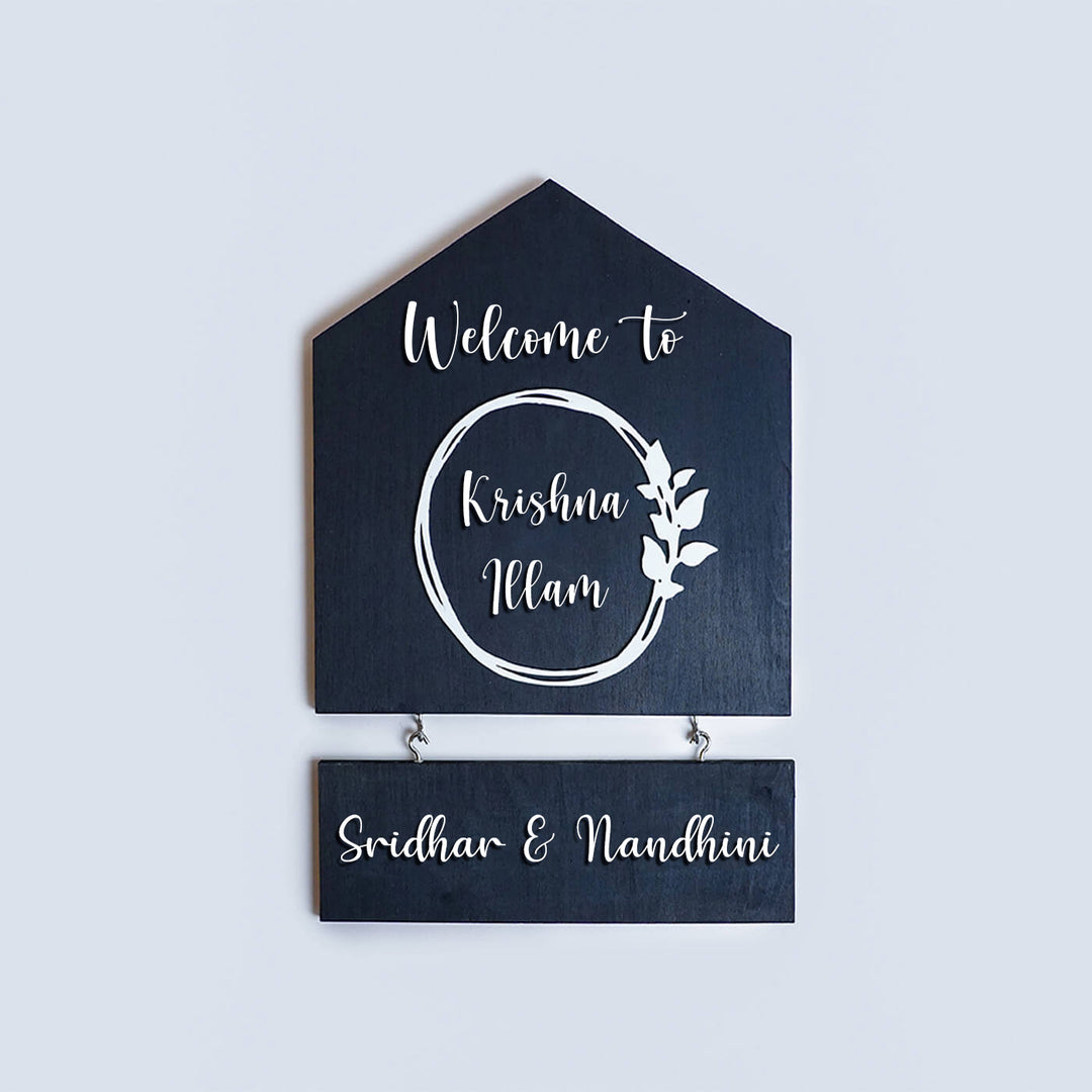 House Shaped Welcome Home Nameplate - Zwende