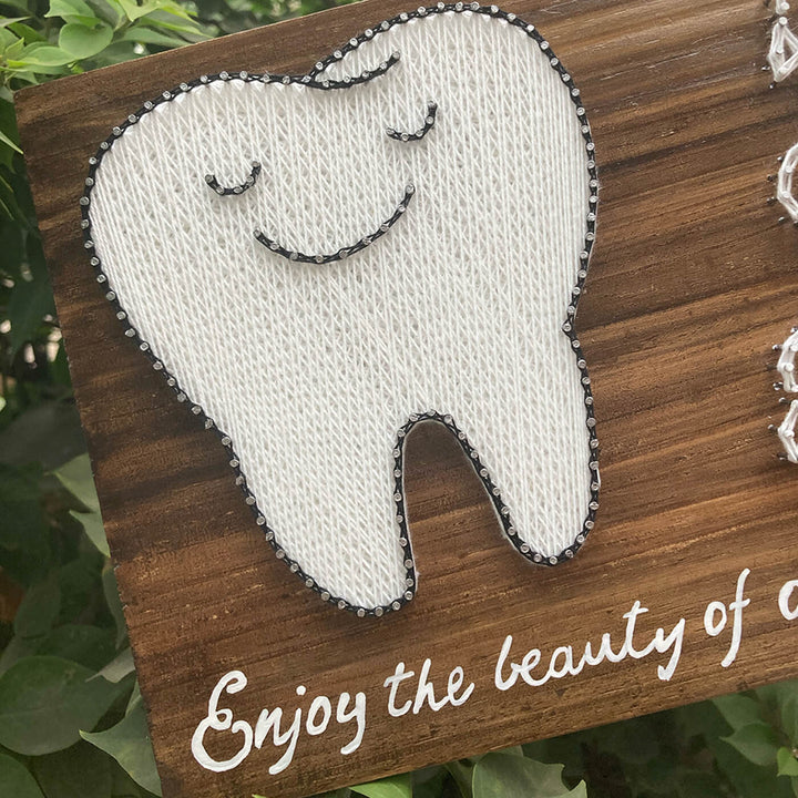 Tooth String Art Personalized Dentist Nameplate