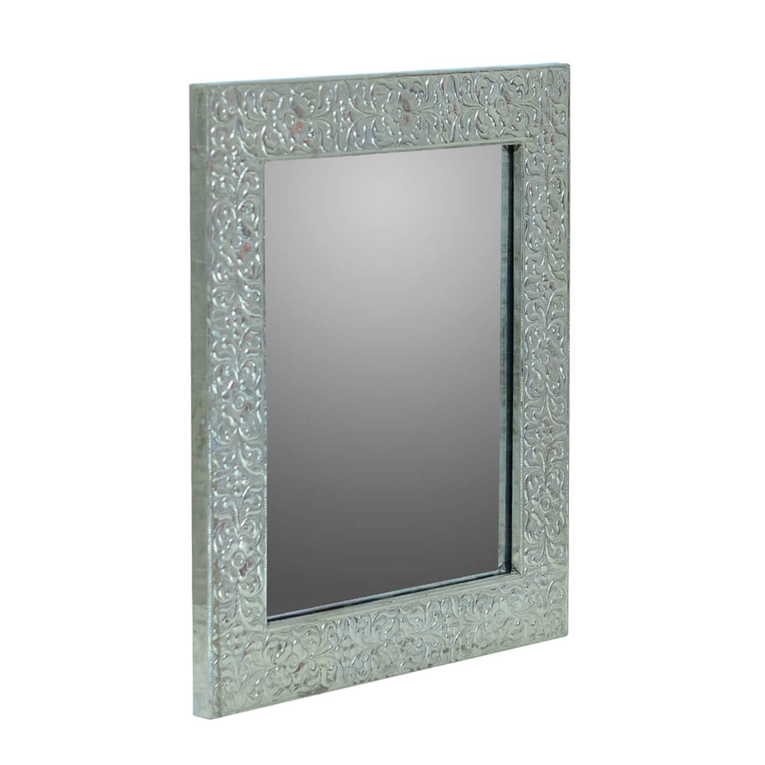 Handpainted Rectangle Wooden Mirror | 13.5 x 15.5 Inches