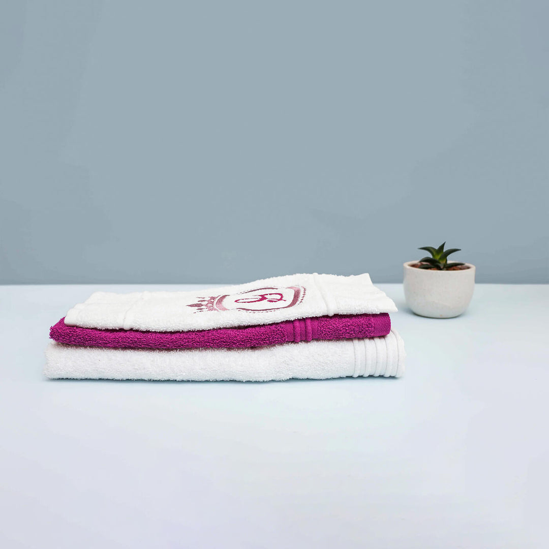 Embroidered Personalized Egyptian Cotton Couple Towel | Set of 6