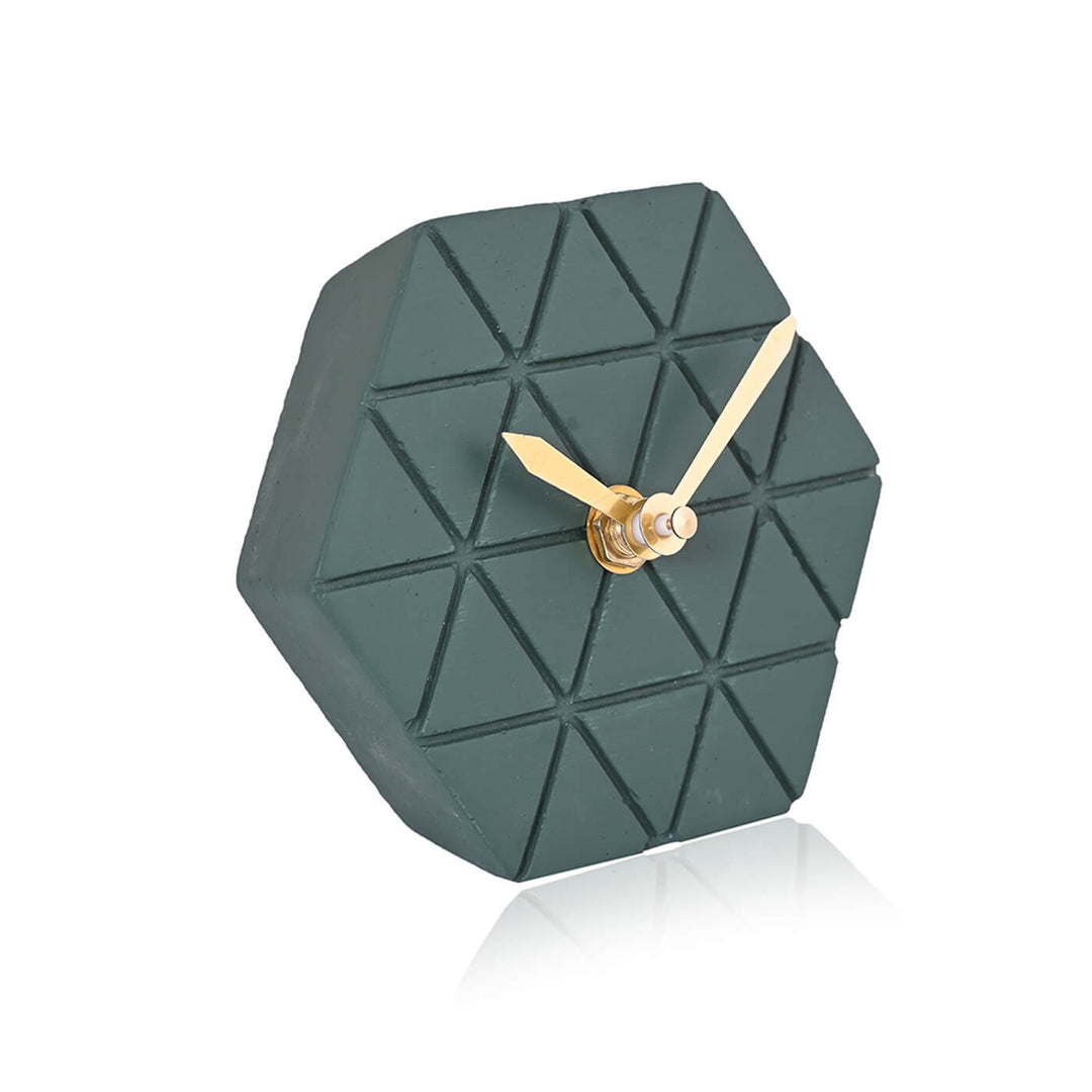 Handcrafted Hexagon Concrete Desk Clock