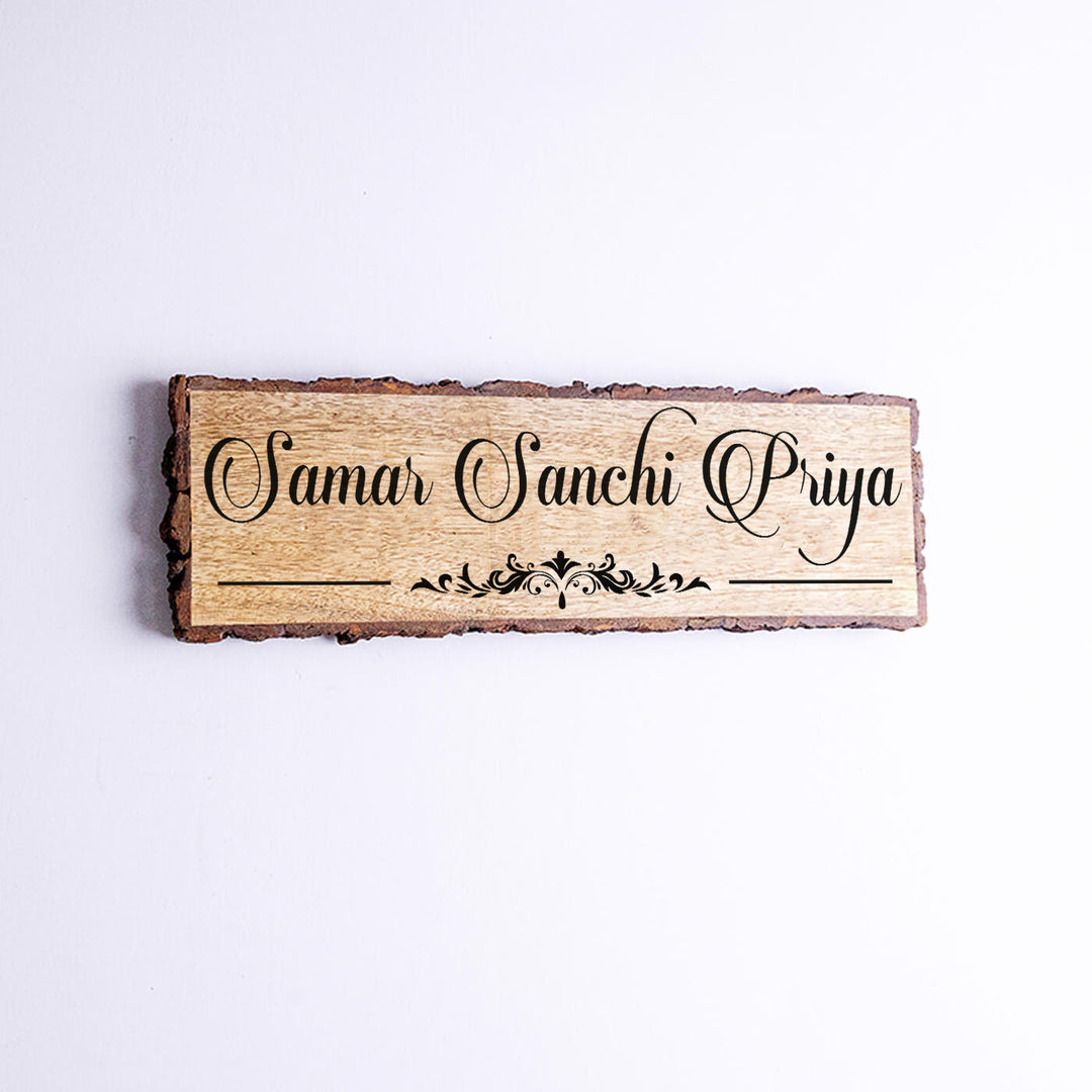 Handcrafted Mango Wood Personalized Name Plate