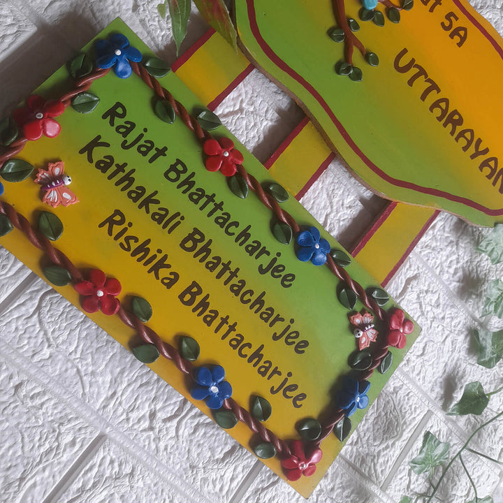 Handcrafted Personalised Bird Themed Nameplate