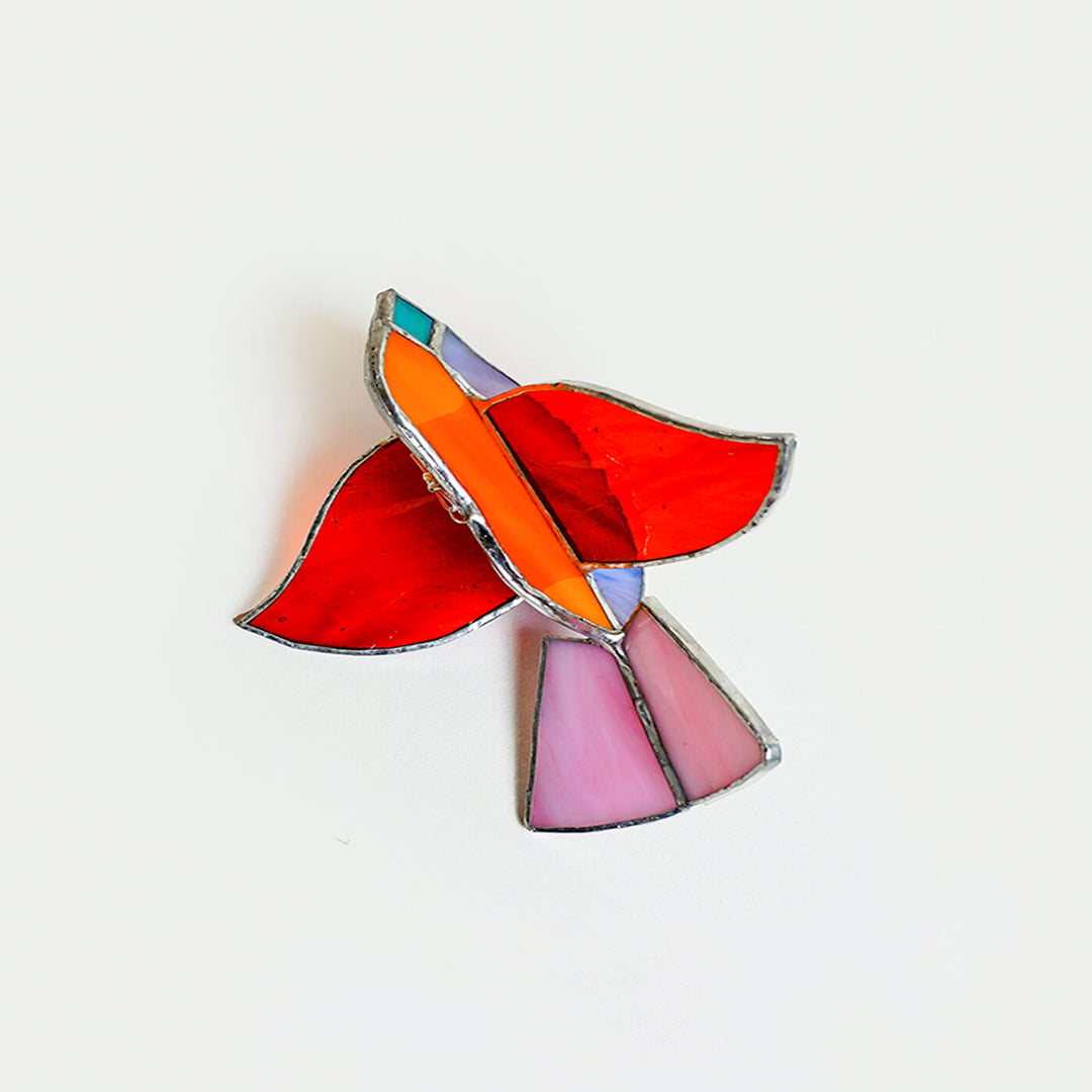Handcrafted Stained Glass Hanging Suncatcher Small Bird