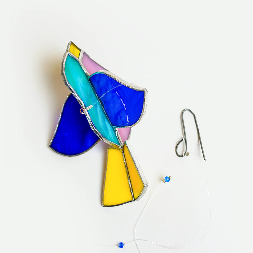 Handcrafted Stained Glass Hanging Suncatcher Small Bird