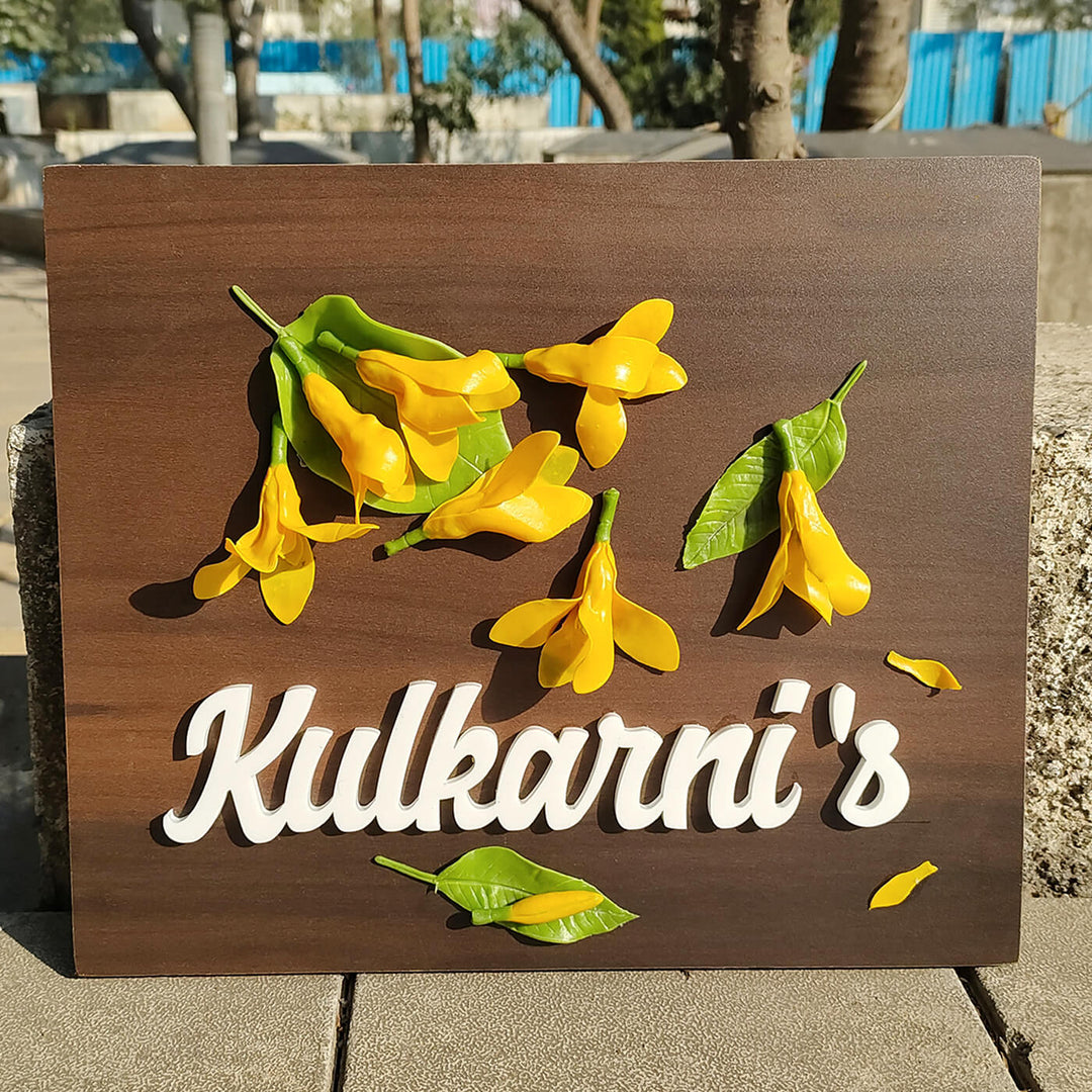 Handcrafted Personalized Sonchafa Wooden Square Nameplate - Zwende