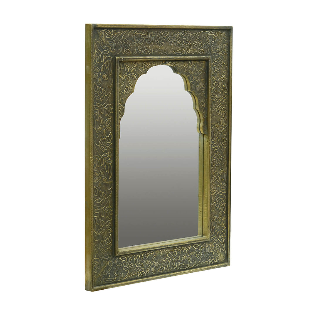 Handpainted Rectangle Wooden Mirror | 17.5 x 23.5 Inches