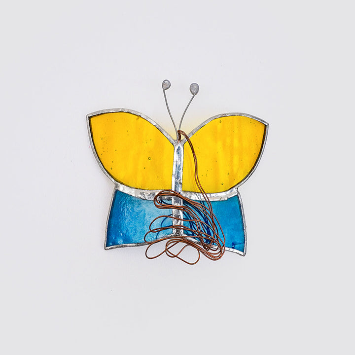 Handcrafted Stained Glass Hanging Suncatcher Butterfly - Zwende