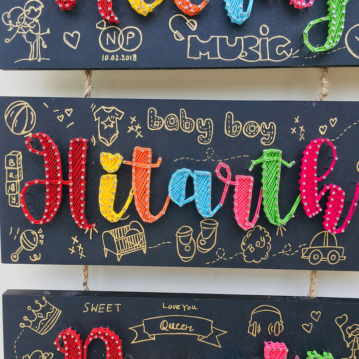 String Art Family Nameplate Personalized Wall Hanging - Zwende