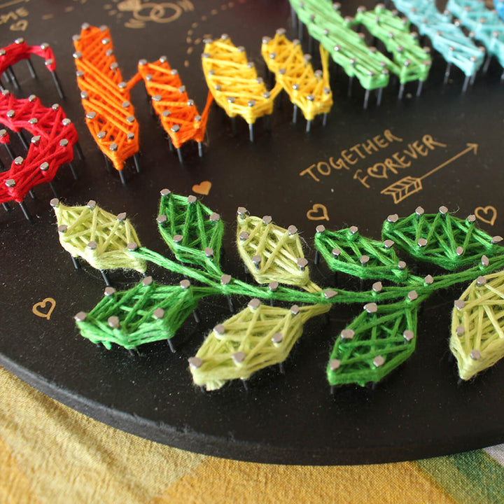 Handcrafted Personalized String Art Nameplate For Couples