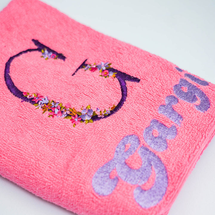 Embroidered Personalized Egyptian Cotton Towel | Set of 2