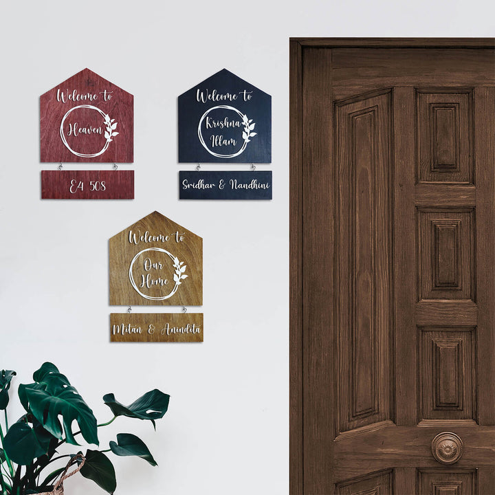 House Shaped Welcome Home Nameplate - Zwende