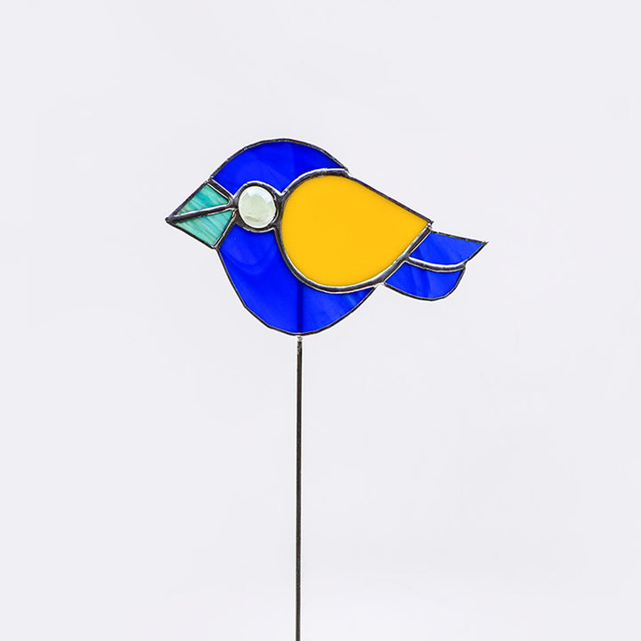 Handcrafted Stained Glass Bird Garden Stake