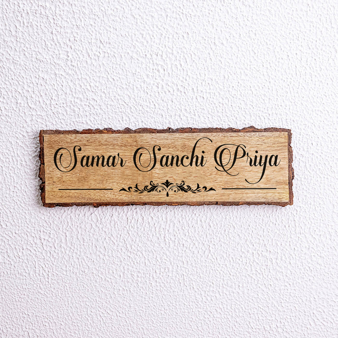 Handcrafted Mango Wood Personalized Name Plate