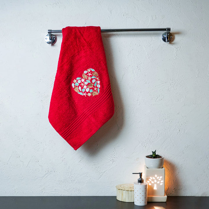 Embroidered Personalized Egyptian Cotton Kids Towel - Seashells & Corals - Zwende
