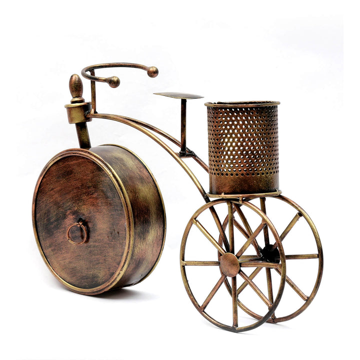Handcrafted Iron Pen Stand & Table Clock