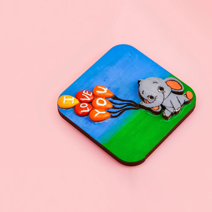 Hand-painted MDF Magnet - Cute Elephant