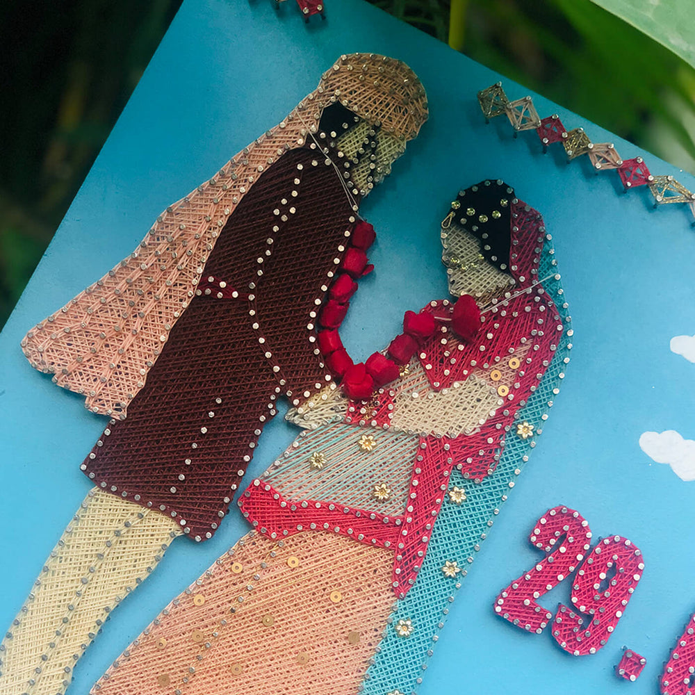 Personalized Wedding Couple String Art Nameplate - Zwende