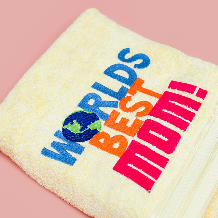 Embroidered Personalized Egyptian Cotton Towel - Best Mom & Dad | Set of 2