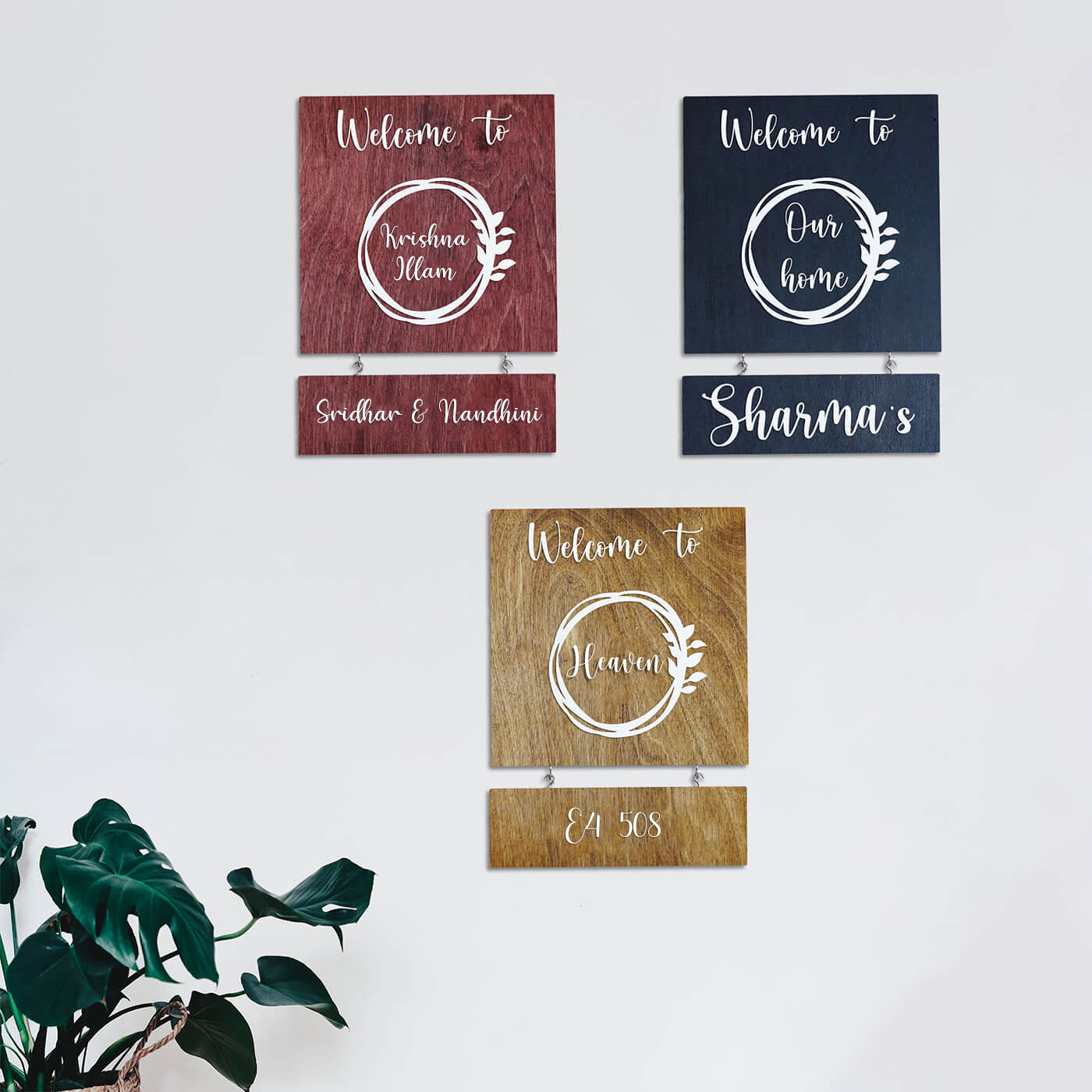 Buy Rectangular Welcome Home Nameplate Online On Zwende