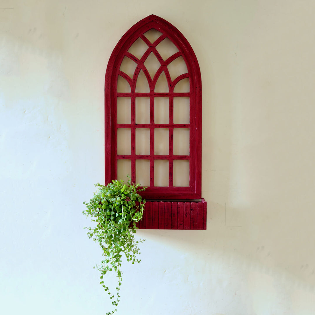Arched Triangle Wooden Basket Frame - Distress Finish
