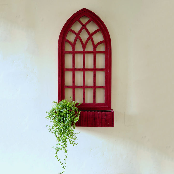 Arched Triangle Wooden Basket Frame - Distress Finish