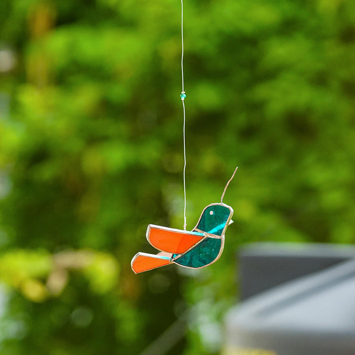 Handcrafted Stained Glass Hanging Suncatcher Bird