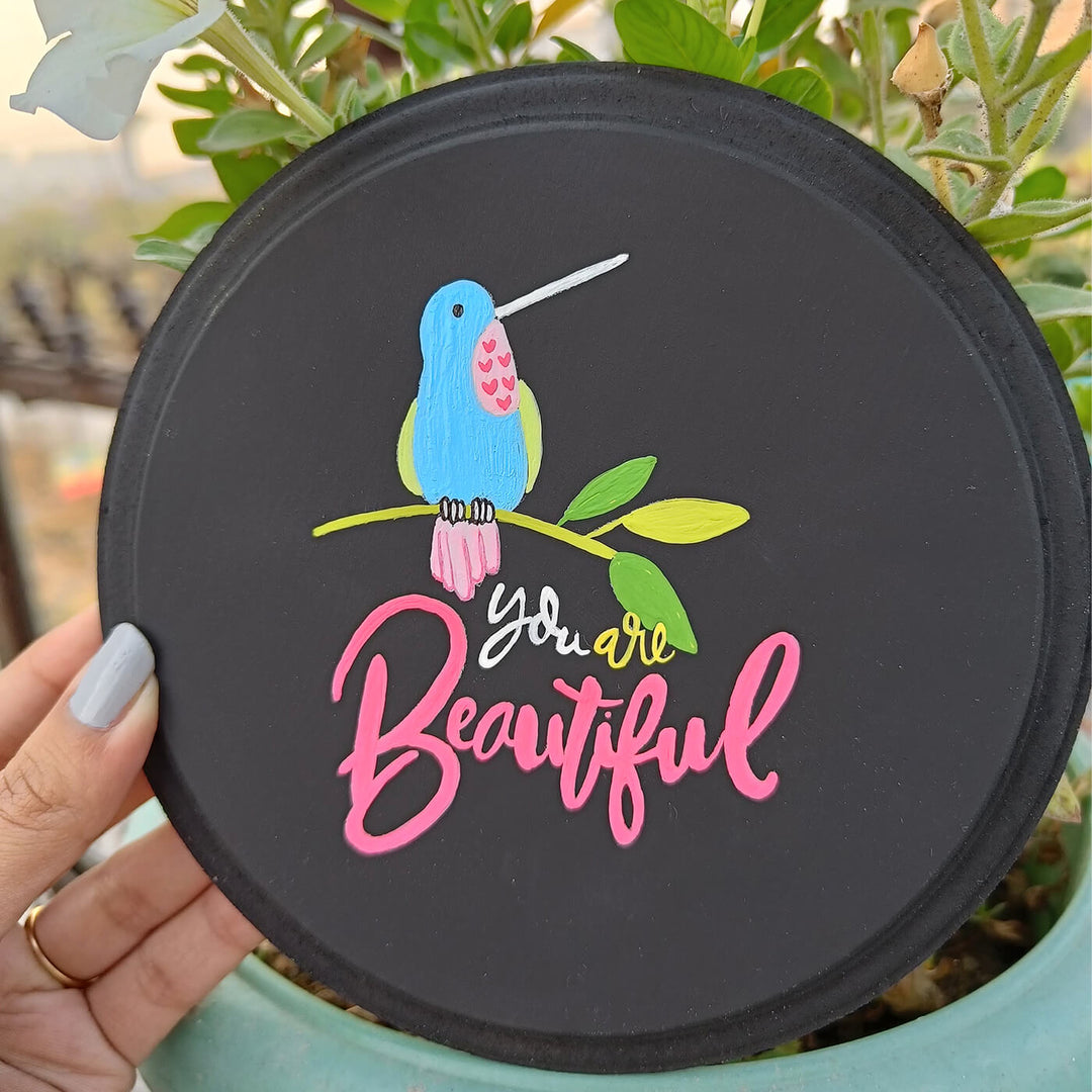 You Are Beautiful Handpainted Wall Plate