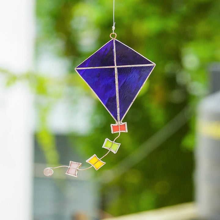 Handcrafted Stained Glass Hanging Suncatcher Kite