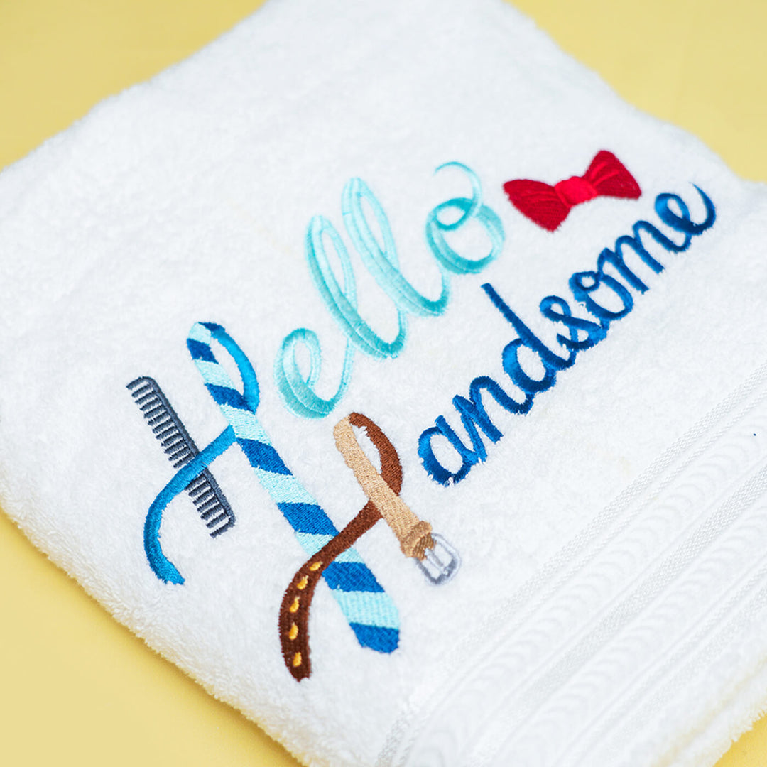 Embroidered Personalized Egyptian Cotton Couple Towel | Set of 2