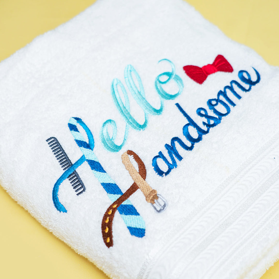 Embroidered Personalized Egyptian Cotton Couple Towel | Set of 2