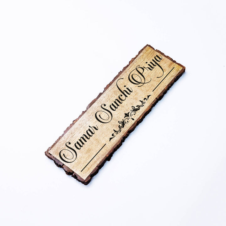 Handcrafted Mango Wood Personalized Name Plate