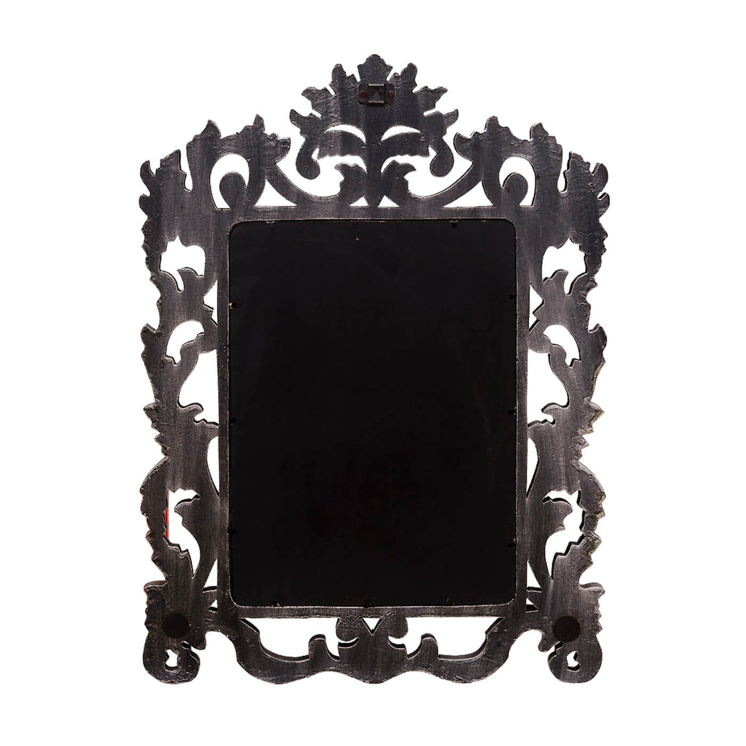 Handpainted Rectangle Wooden Mirror | 17.7 x 22 Inches