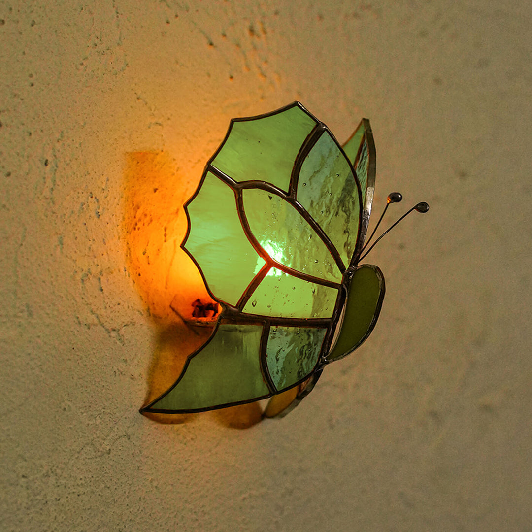 Handcrafted Stained Glass Butterfly Tealight Holder