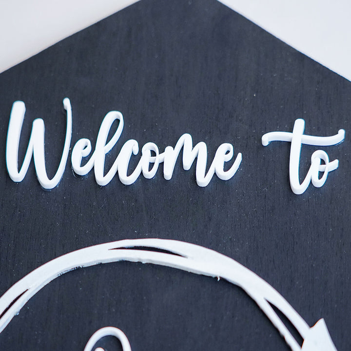 House Shaped Welcome Home Nameplate - Zwende