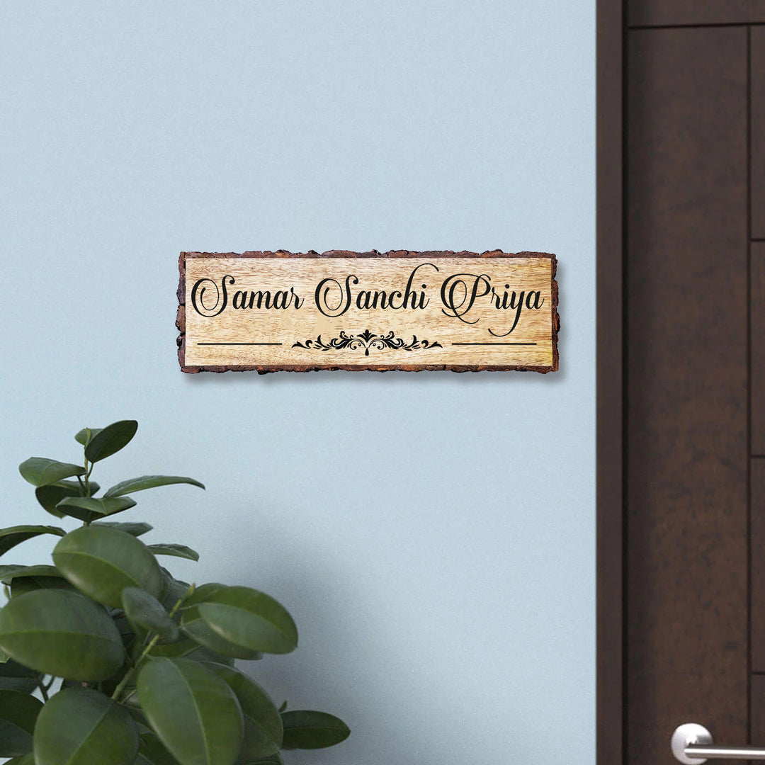Handcrafted Mango Wood Personalized Name Plate