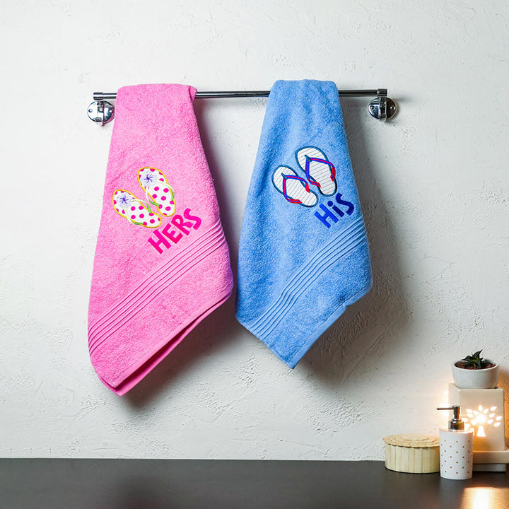 Embroidered Personalized Egyptian Cotton Couple Towel