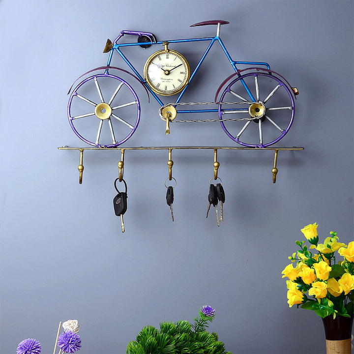 Handcrafted Iron Key Holder & Wall Clock - Zwende