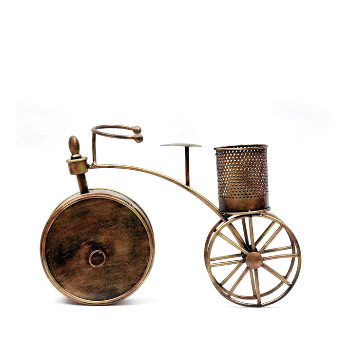 Handcrafted Iron Pen Stand & Table Clock