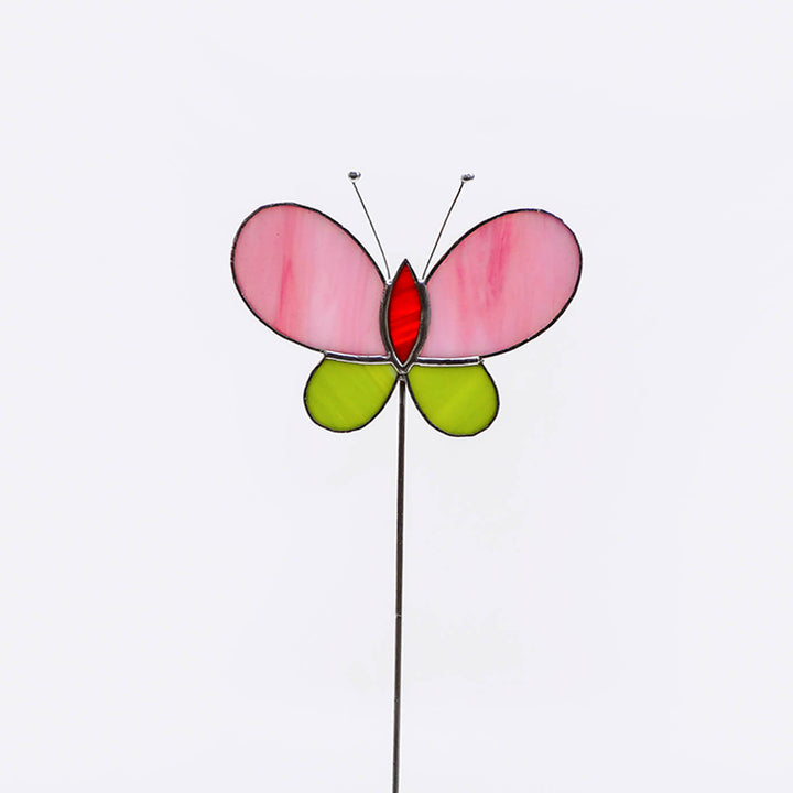 Handcrafted Stained Glass Butterfly Garden Stake - Zwende