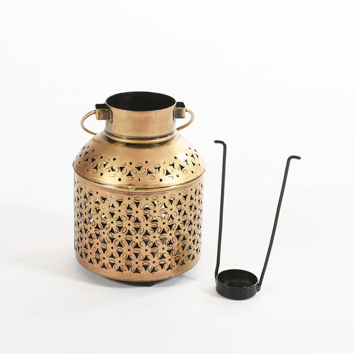 Handcrafted Iron Hanging Dhoop Pot & Tealight Holder - Zwende