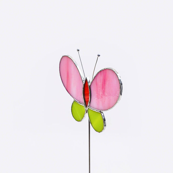 Handcrafted Stained Glass Butterfly Garden Stake - Zwende